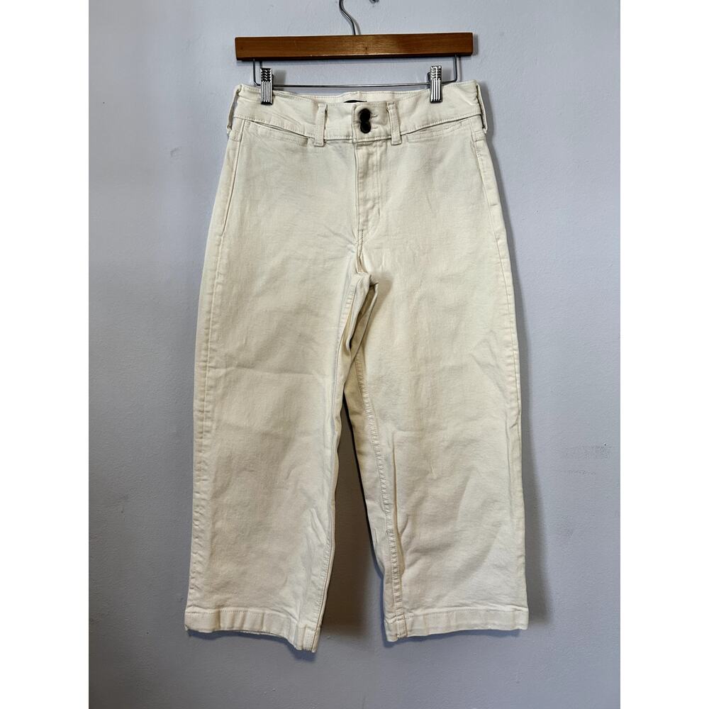 White Banana Republic Premium Denim High Rise Wide Leg Crop (Size 27 Short)